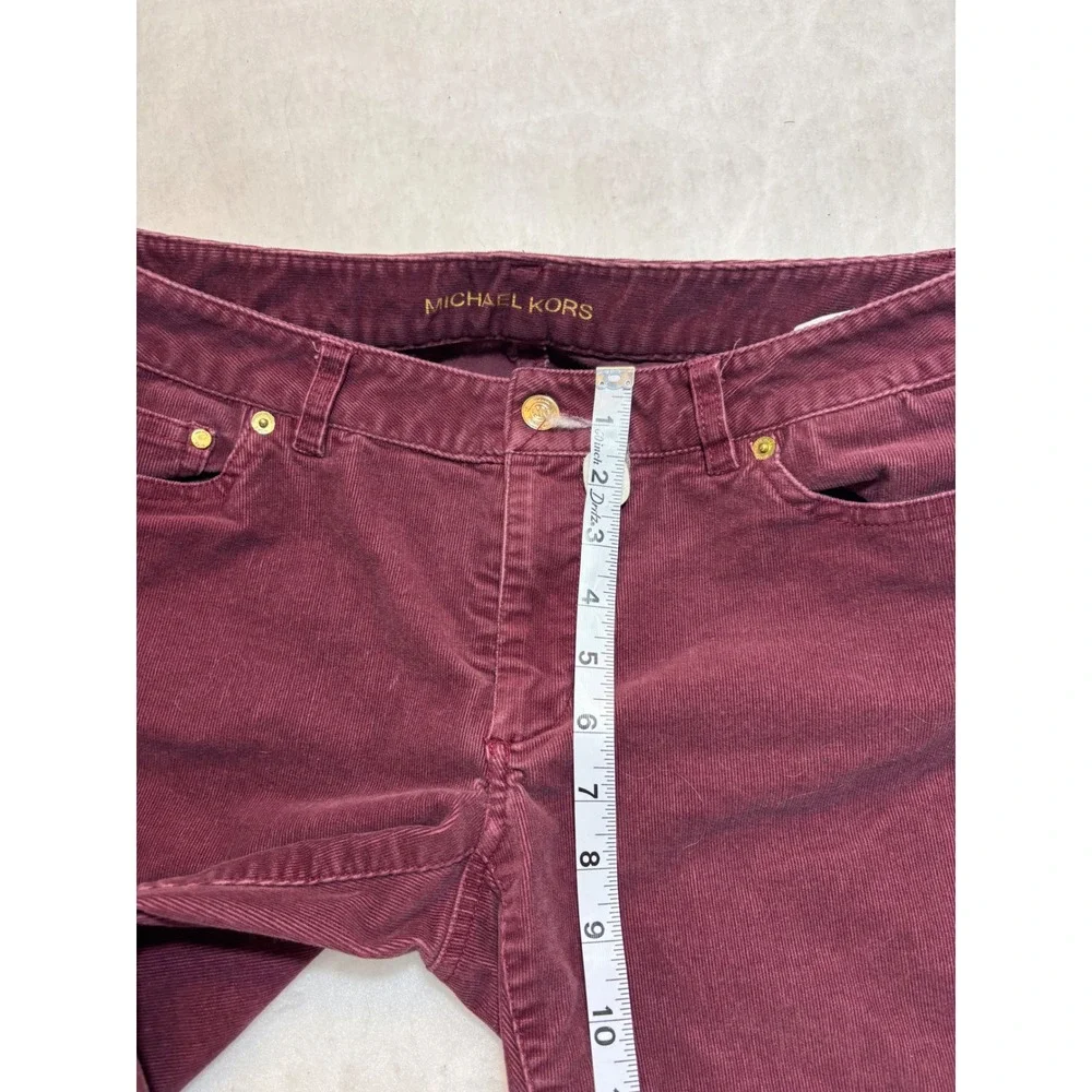 Michael Kors Burgundy Corduroy Pants Slim‎ Fit Women Size 6 - Picture 4 of 10